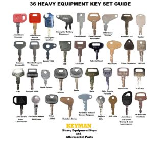 Keyman Replacement 48 Heavy Construction Equipment Ignition Key Set Made to fit Your Equipment Case Cat JD Komatsu Kubota Volvo Takeuchi More 