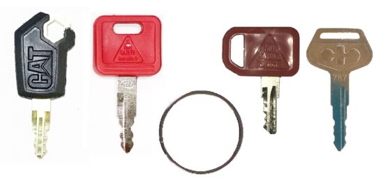 Heavy Equipment Key Set 4 Keys CAT John Deere &  Komatsu - Image 2