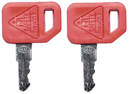 2 (pair) John Deere, Multiquip, & Indak Equipment Ignition Starter Keys
