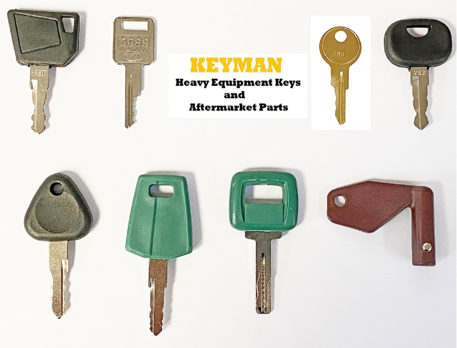 Volvo Heavy Construction Equipment Ignition Key Set (8 Keys) with Laser