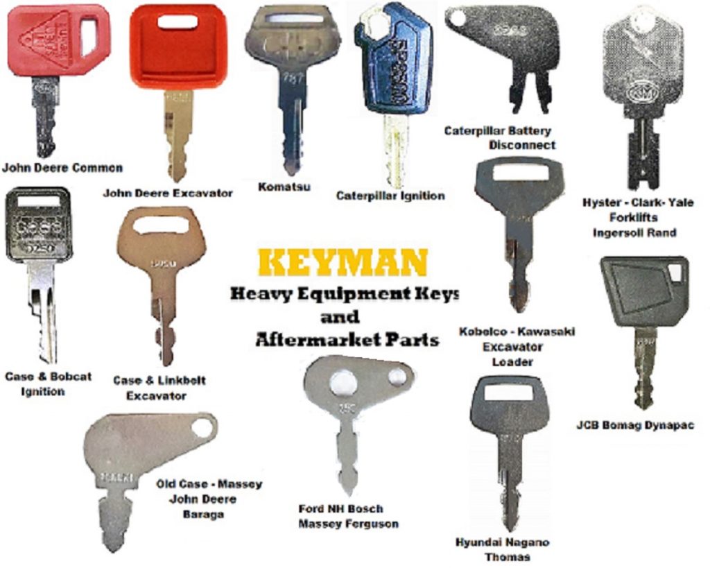 Keyman 16 Heavy Equipment / Construction Ignition Keys Set Keyman