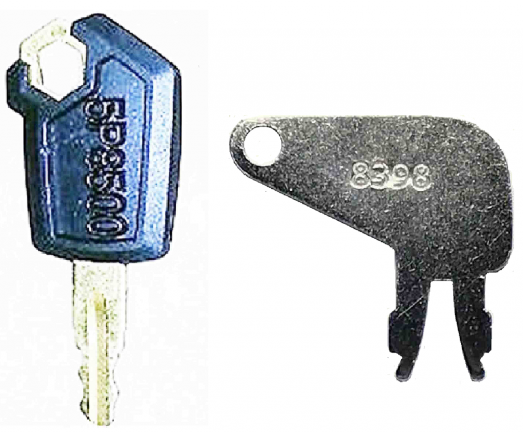 2 CAT Heavy Equipment Keys Ignition & Battery Caterpillar Keyman