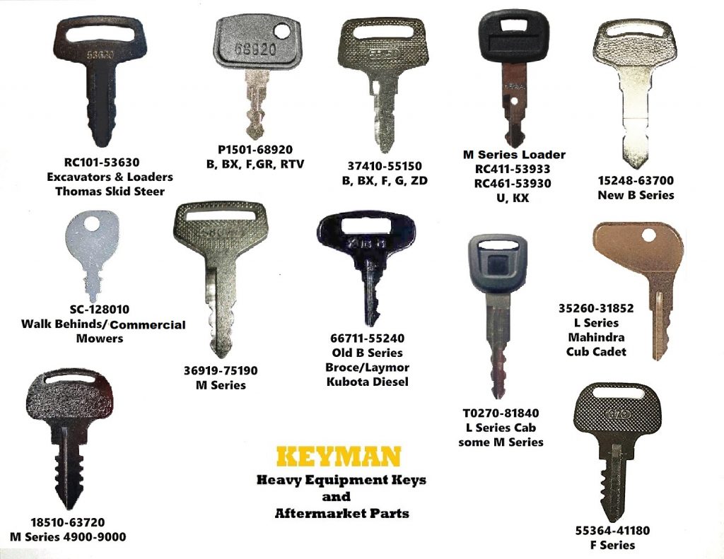 Kubota Heavy Equipment / Construction Ignition Key Set (12 Keys ...